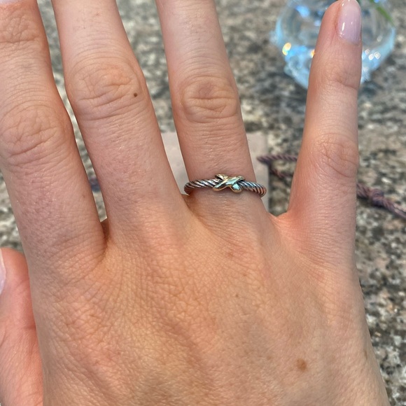 David Yurman Petite X Ring With Yellow 